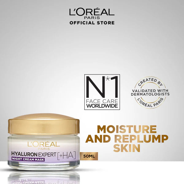 L'Oreal Paris Hyaluron Expert Replumping Moisturizing Night Cream 50 Ml