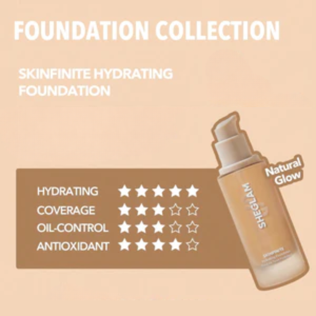 Sheglam Skinfinite Hydrating Foundation - Dewy Glow, Medium Coverage (Porcelain) - Flavless.com