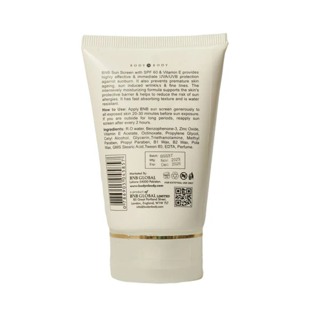 BNB Vitamin E Sun Screen (Spf 60) - Flavless.com