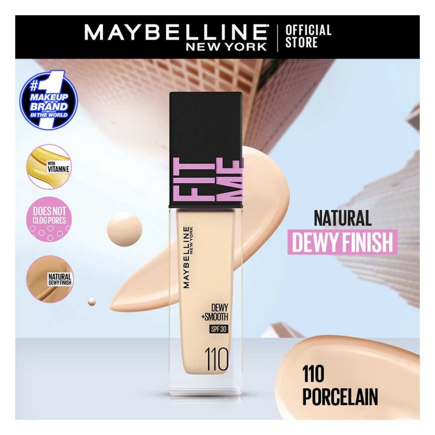 Maybelline Ny New Fit Me Dewy + Smooth Liquid Foundation Spf 23