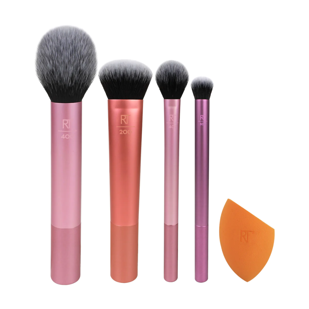 Real Techniques Everyday Essentials Makeup Brush Set: 5-Piece Kit for Flawless Face & Eyes - Flavless.com