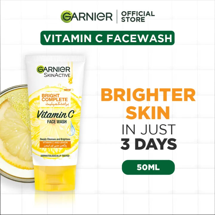 Garnier Skin Active Bright Complete Face Wash 50 ml - For Brighter Skin