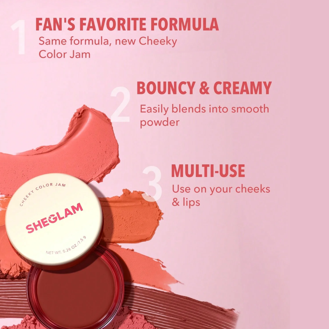 SHEGLAM CHEEKY COLOR JAM - Afternoon Peach (Bouncy Cream-to-Powder Blush) - Flavless.com