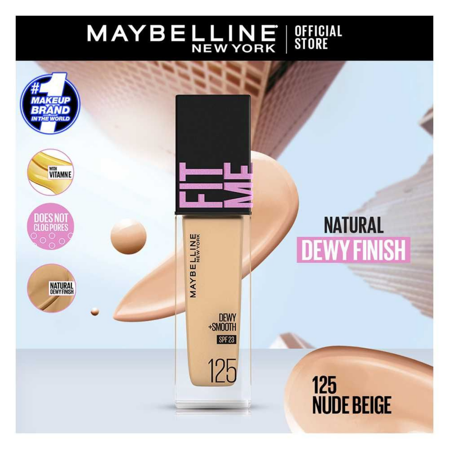 Maybelline Ny New Fit Me Dewy + Smooth Liquid Foundation Spf 23