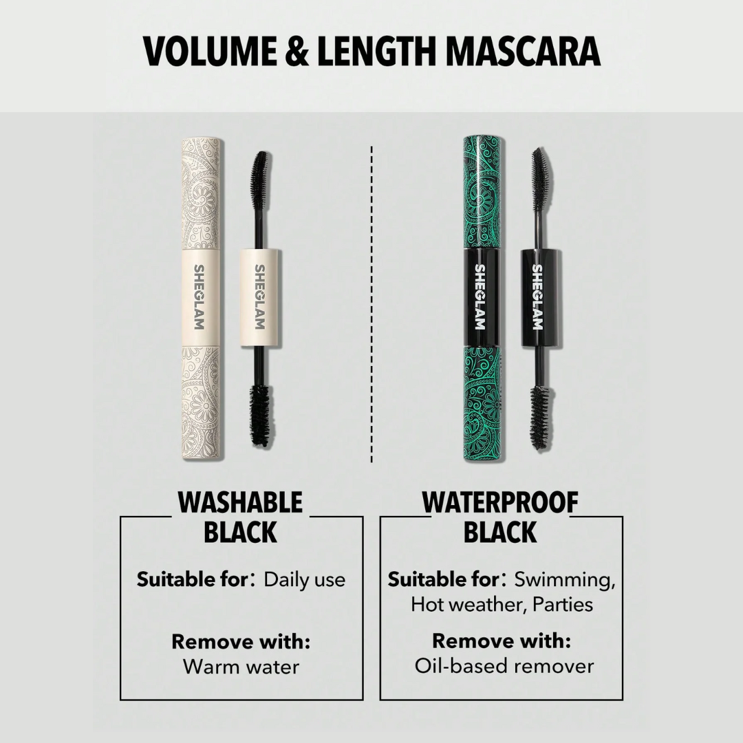 SHEGLAM All-In-One Volume & Length Mascara - Washable Black Mascara for Clump-Free Lashes - Flavless.com