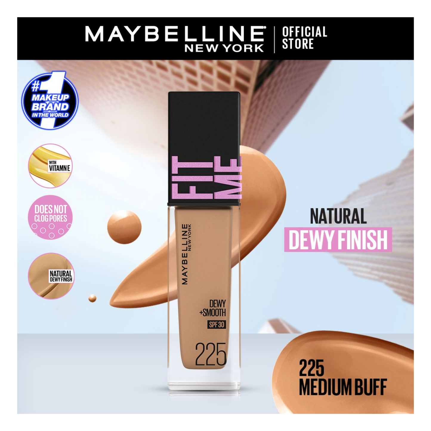 Maybelline Ny New Fit Me Dewy + Smooth Liquid Foundation Spf 23