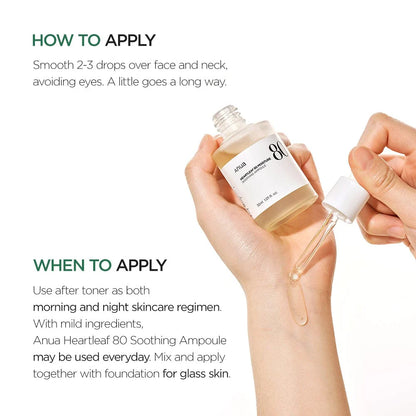 Anua Heartleaf 80% Moisture Soothing Ampoule 30ML