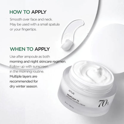 Anua Heartleaf 70% Intense Calming Cream 50ML